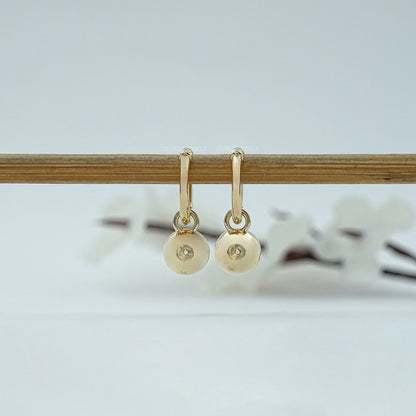 Old European Round Diamond Hoop Earrings