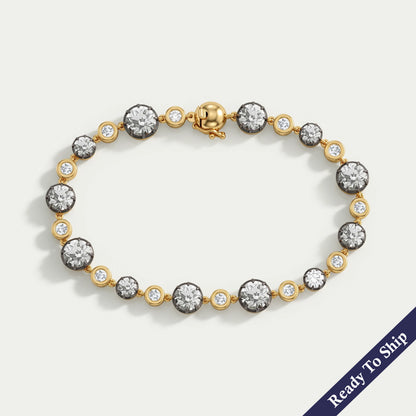 OEC Round Lab Diamond Black Coated Bracelet Bracelet