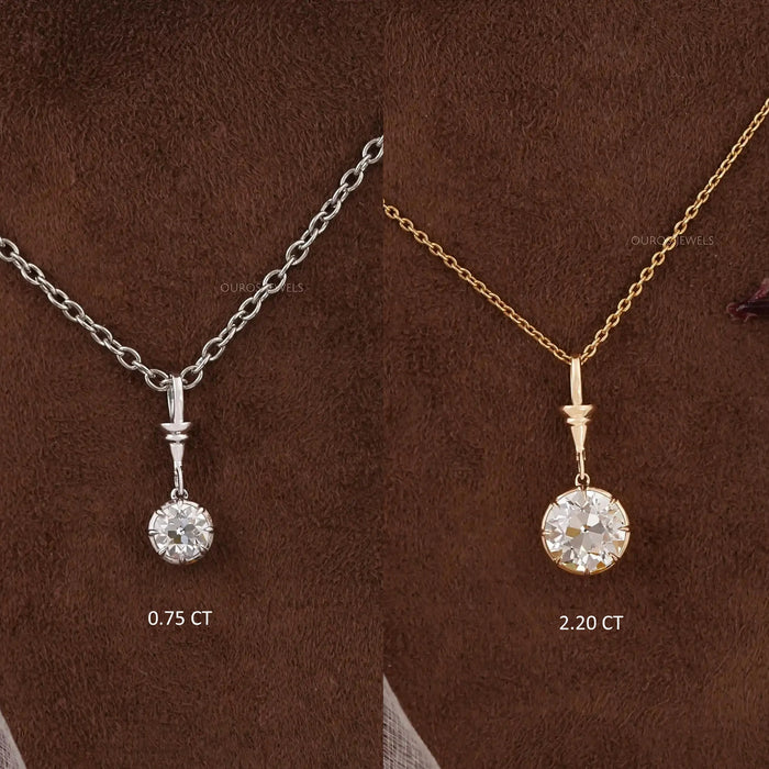 Luxury OEC Round Diamond Pendant Necklaces