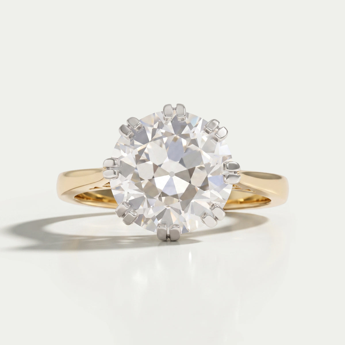 Old European Round Cut Solitaire Engagement Ring Rings