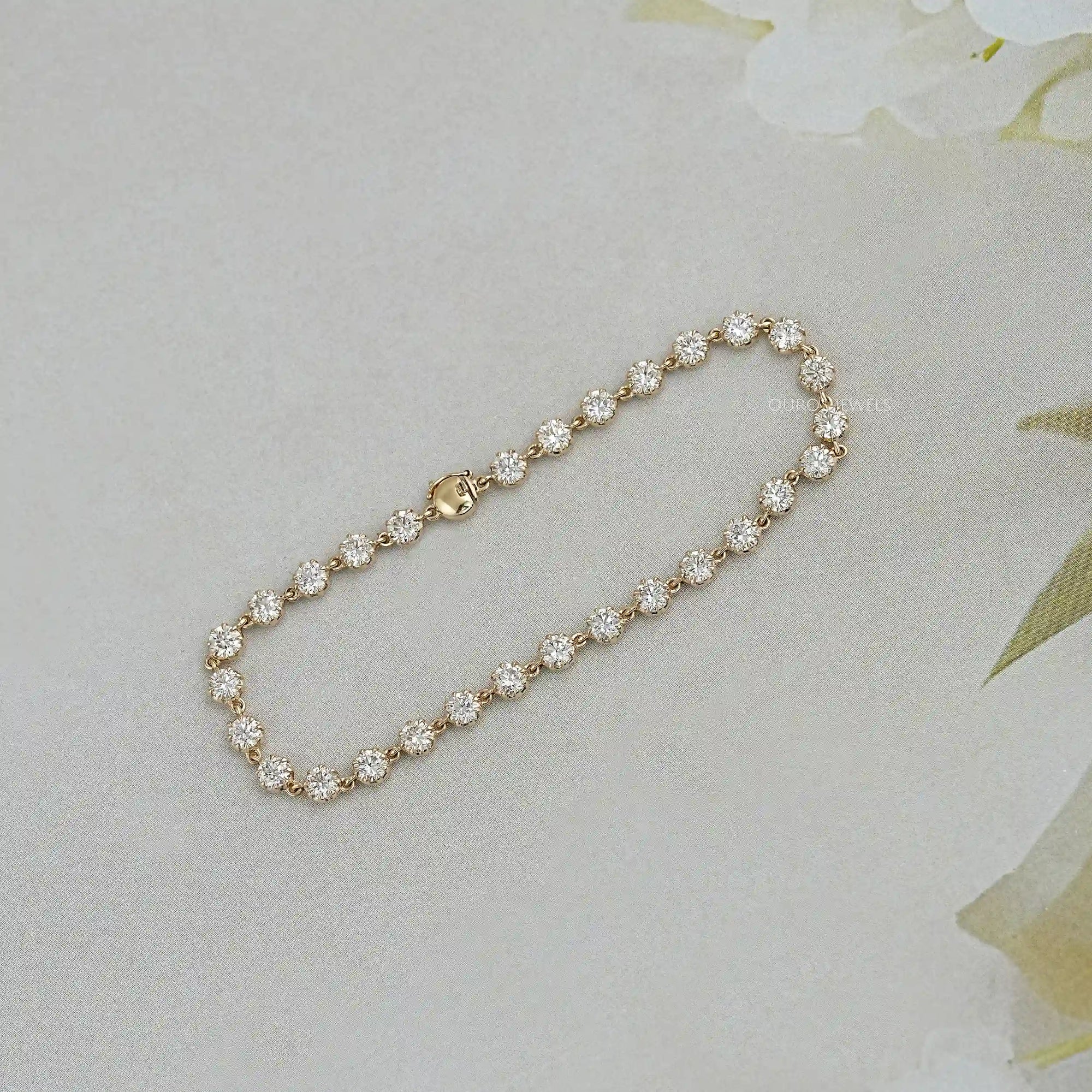 Old European Round Cut Lab Diamond Bracelet Bracelet