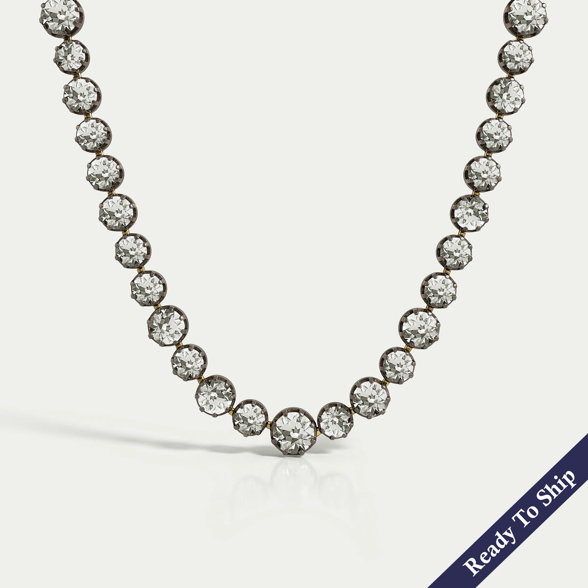OEC Round Lab Diamond Tennis Necklace