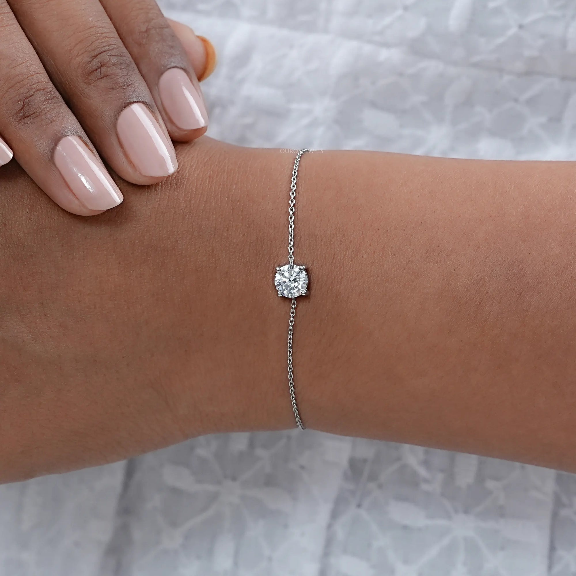 Old European Round Diamond Solitaire Bracelet