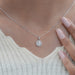 OEC Round Cut Halo Diamond Pendant Necklaces