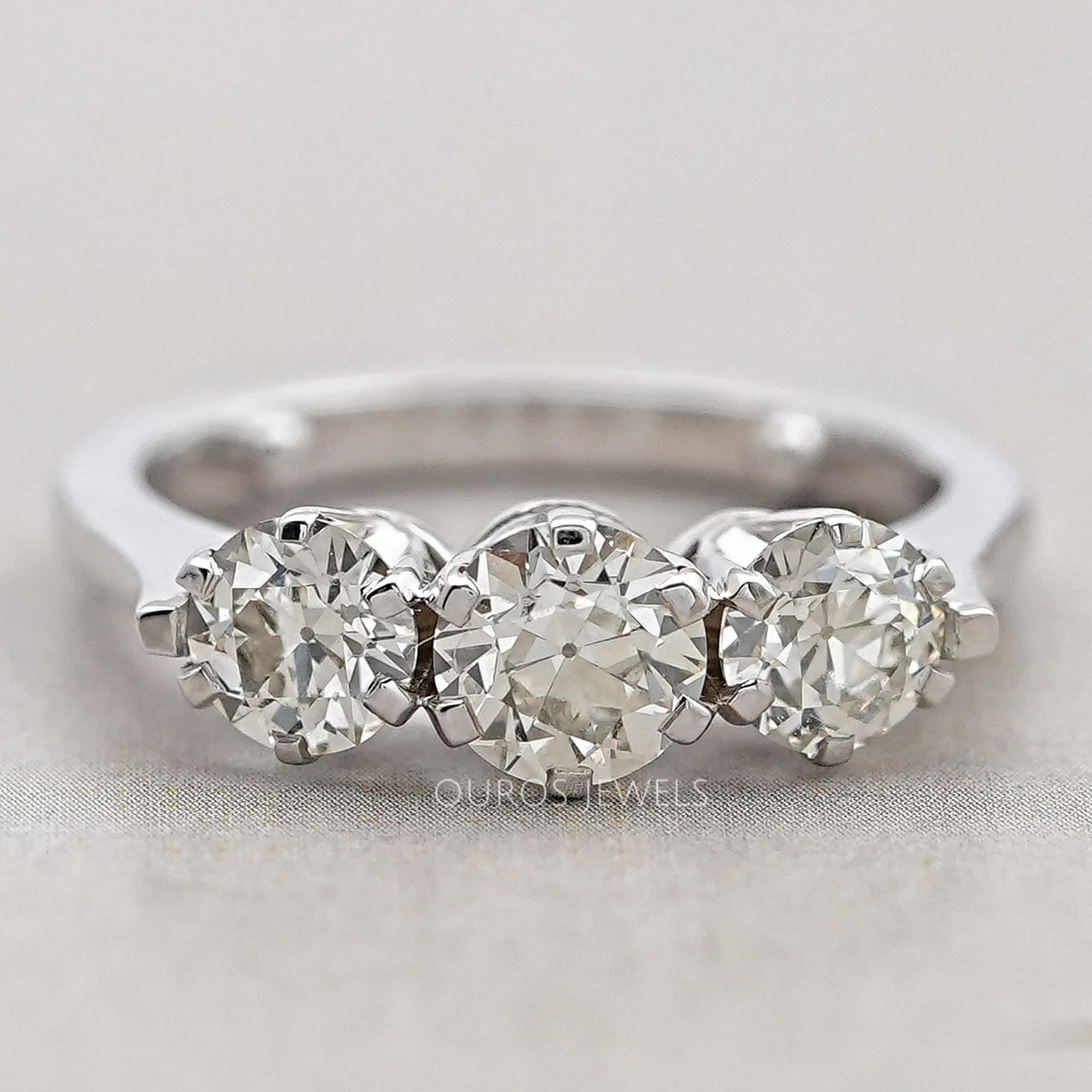 Trilogy Old European Round Cut Engagement Ring Rings