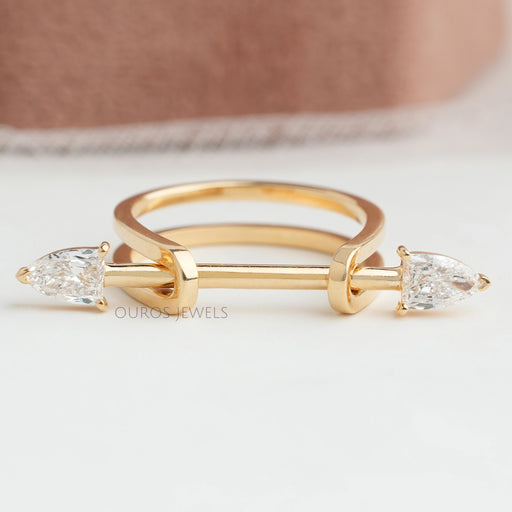 2 Stone Arrow Cut Lab Grown Diamond Ring