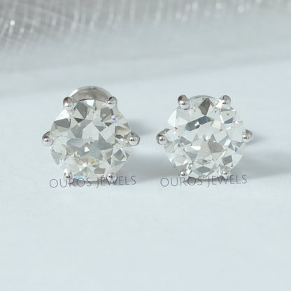 Old European Round Diamond Stud Earrings Earring