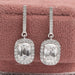 Halo Old Mine Cushion Cut Dangle Earrings Earrings