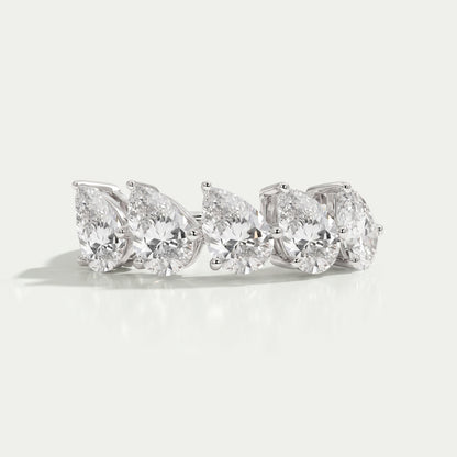 Pear Cut Five Stone Lab Grown Diamond Dainty Ring