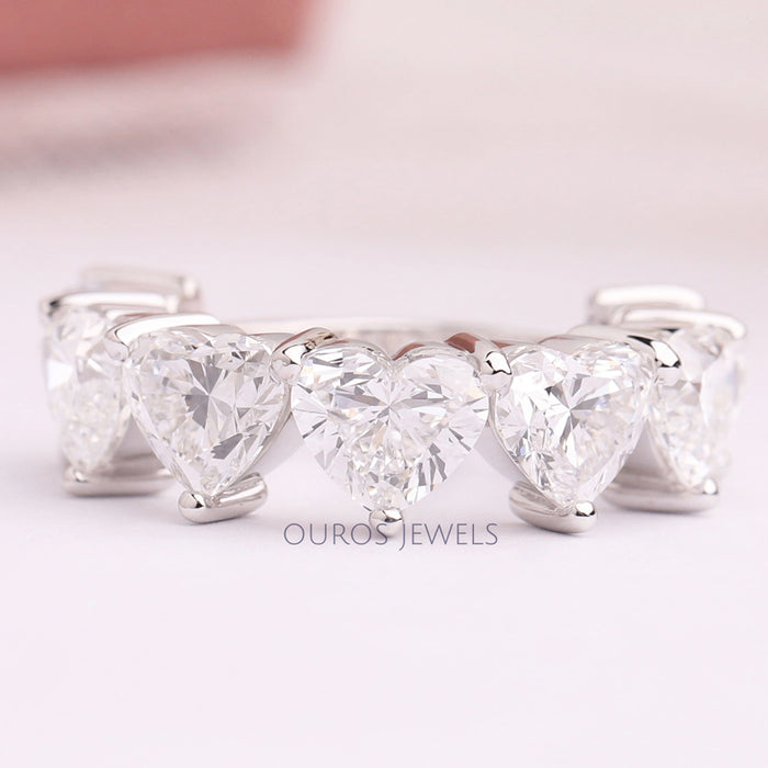 Heart Cut Lab Grown Diamond Five Stone Ring Rings