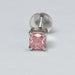 Pink Cushion Cut Single Stud Earring Earring