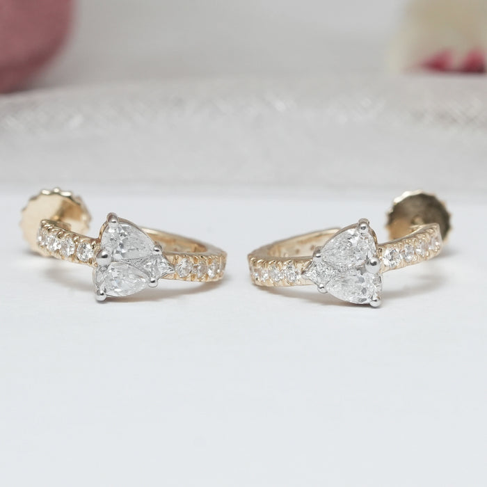 Pear Lab Grown Diamond Petite Huggie Hoop Earrings Earring