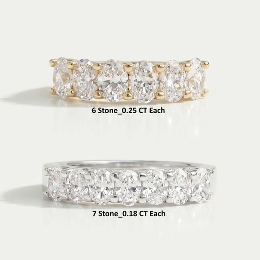 Oval Cut Lab Diamond Wedding Band