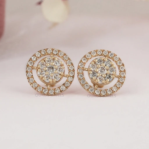 Brilliant Round Cut Lab Diamond Halo Stud Earrings Earring
