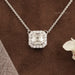Asscher Cut Lab Diamond Halo Pendant Necklaces