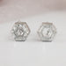 Hexagon Bezel Set Stud Earring