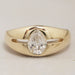 Old Mine Pear Lab Diamond Men's Wedding Ring
