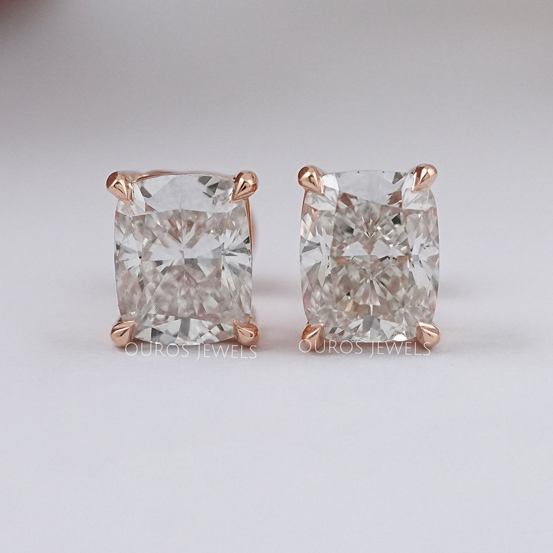 Elongated Cushion Cut Lab Grown Studs Earring