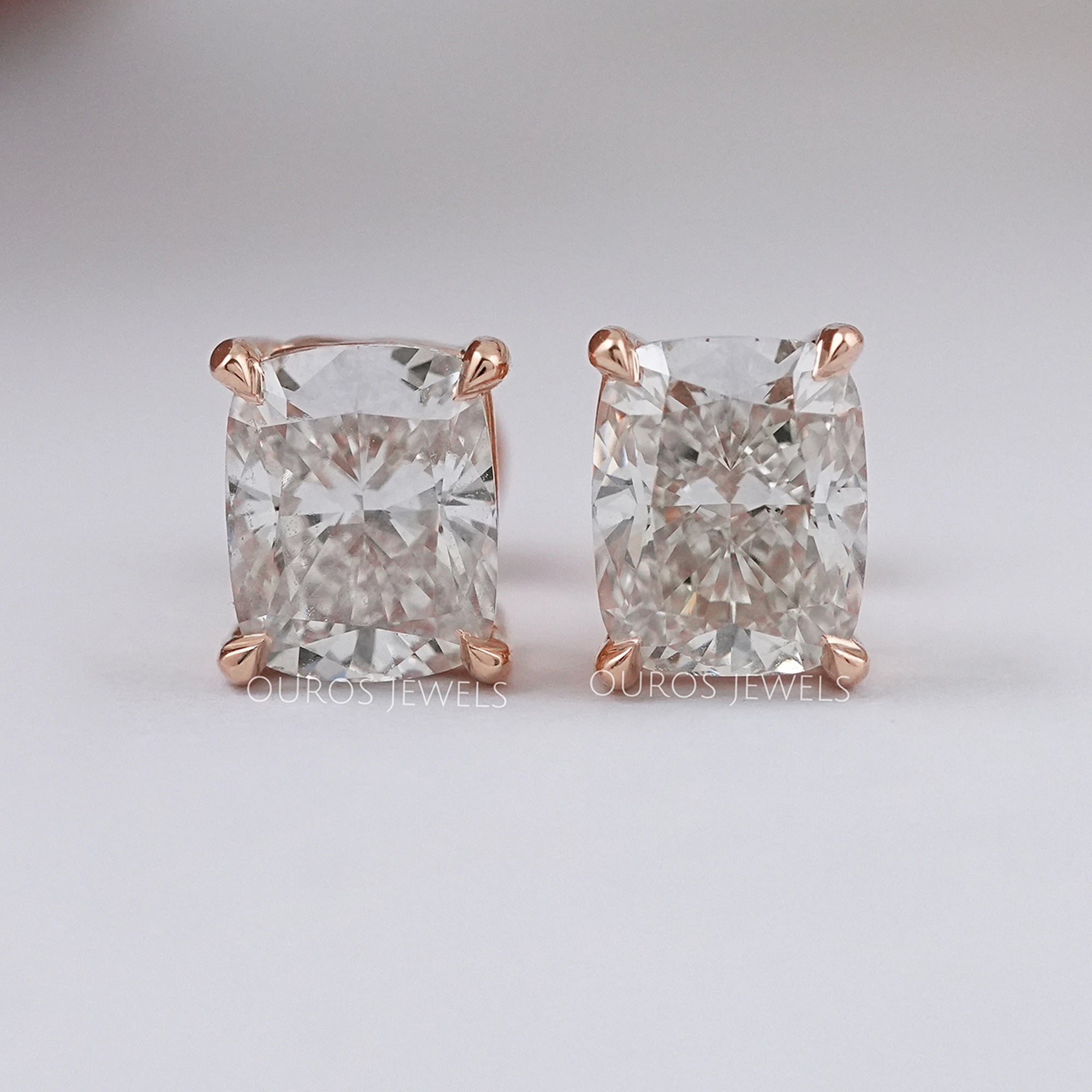 Elongated Cushion Cut Lab Grown Studs Earring