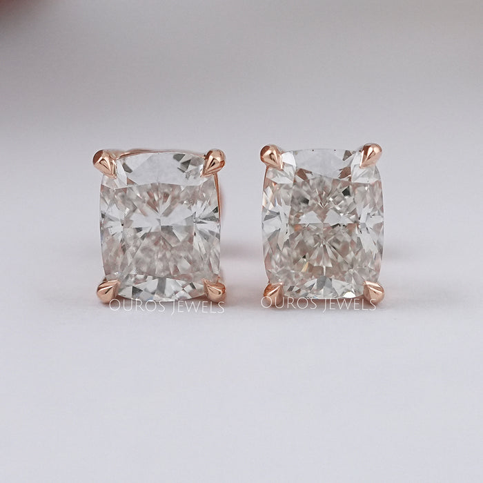 Elongated Cushion Cut Lab Grown Stud Earring