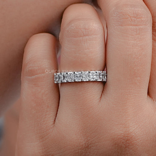 Radiant Lab Diamond Half Eternity Wedding Band Rings