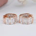 Lab Grown Emerald Cut Huggies Earrings Earring