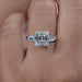 Asscher Diamond Three Stone Engagement Ring Rings