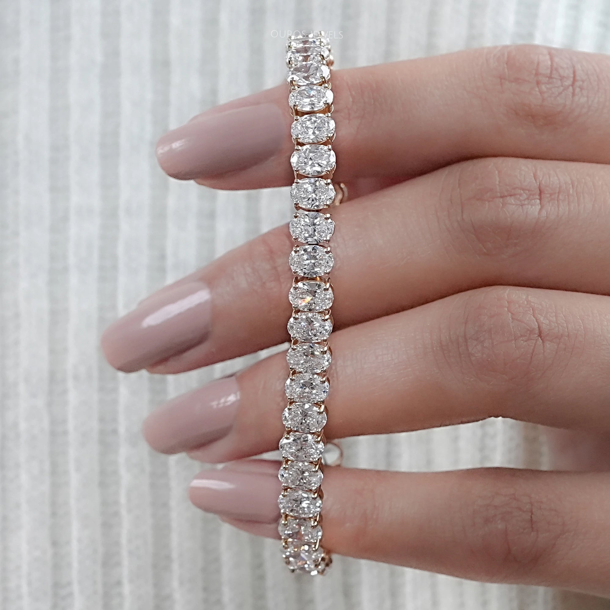 Oval Cut Lab Diamond Tennis Bracelet