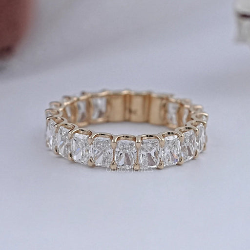 Radiant Cut Lab Grown Diamond Eternity Wedding Band Rings