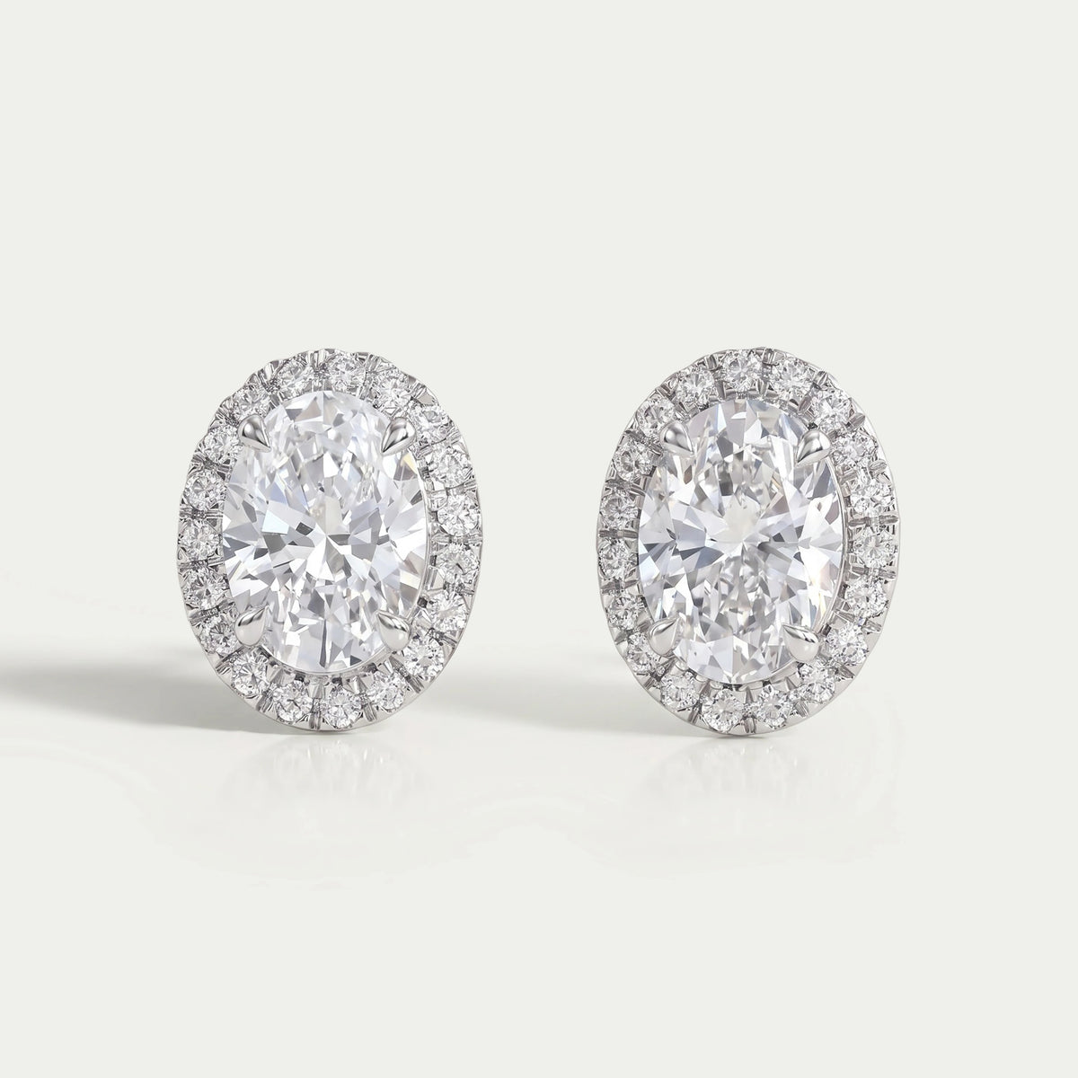 Oval Lab Diamond Halo Stud Earrings Earring