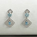 Blue Round With Pear Diamond Drop Earrings Earrings