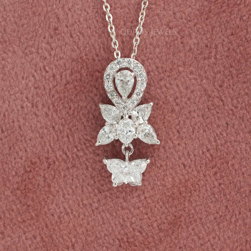 Butterfly Cut Lab Diamond Bridal Pendant