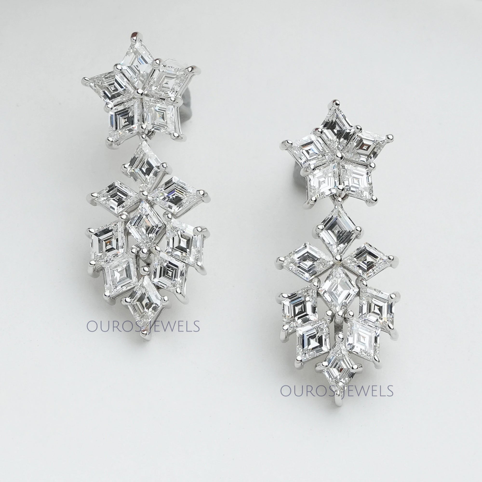 Lozenge Cut Lab Diamond Earrings
