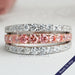 Pink Round Cut Lab Grown Diamond Triple Row Band