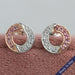 Round Cut Lab Grown Diamond Two Tone Circle Earrings