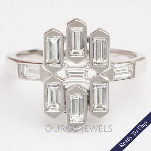 Bezel Set Baguette Cut Lab Grown Diamond Ring