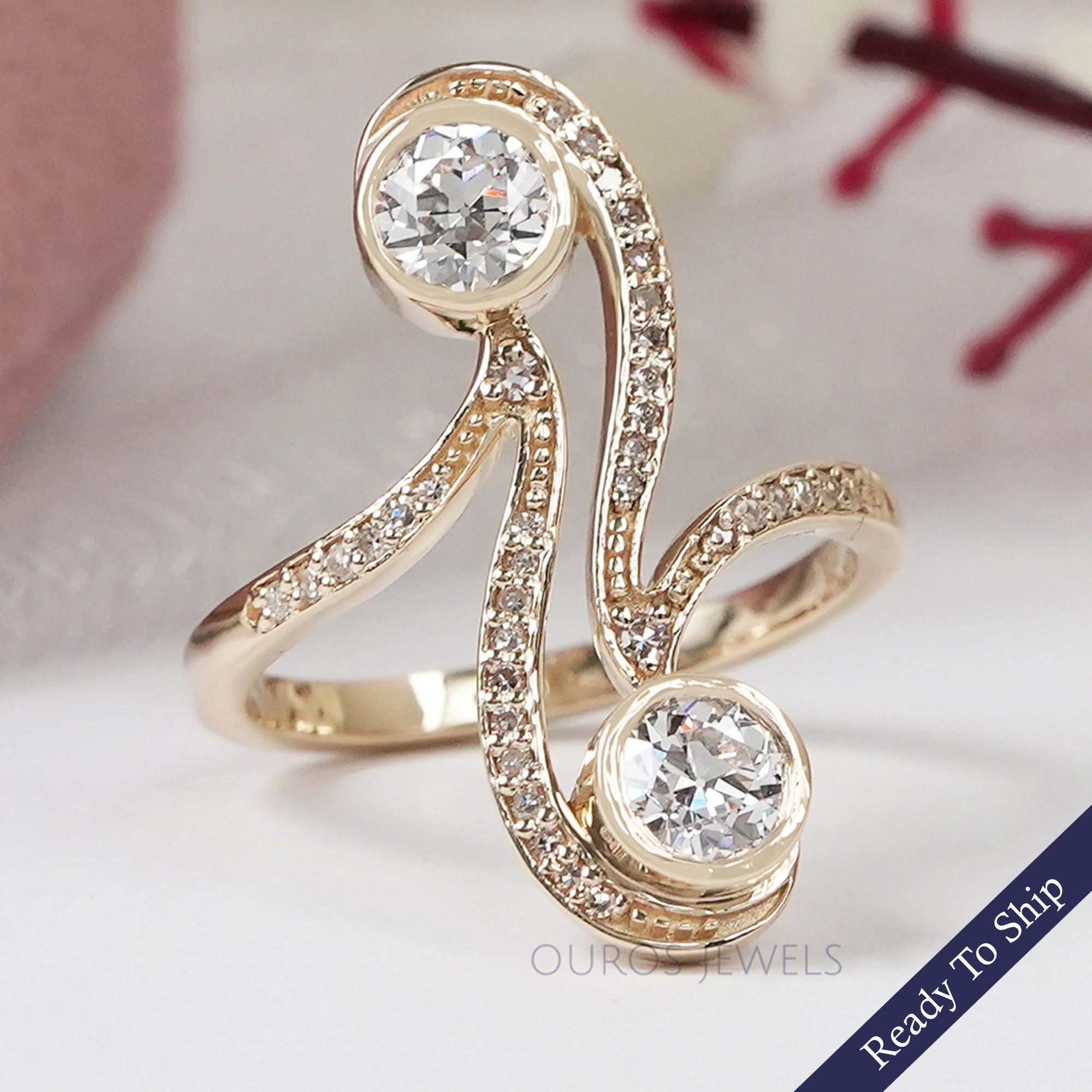 Single Cut Diamond Nouveau Ring