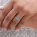 Blue Round Cut Lab Grown Diamond Cluster Set Ring Ring
