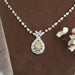 Yellow Pear And White Diamond Teardrop Necklace Necklaces
