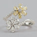 Flower Shape Yellow Pear Cut Lab Diamond Twin Bypass Ring