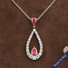 Pink Pear Diamond Open Shape Pendant Necklaces