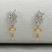 Yellow And White Diamond Floral Drop Earrings Earrings