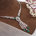 Pink Pear Diamond and Emerald Gemstone Bridal Necklace Necklaces