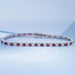 Ruby Round Gemstone And Lab Diamond Tennis Bracelet