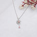 Pink Pear Lab Diamond Flower Shape Pendant Necklaces