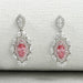 Fancy Pink Marquise Shape Double Halo Earrings Earrings