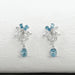 Blue Pear Diamond Cluster Drop Earrings Earrings