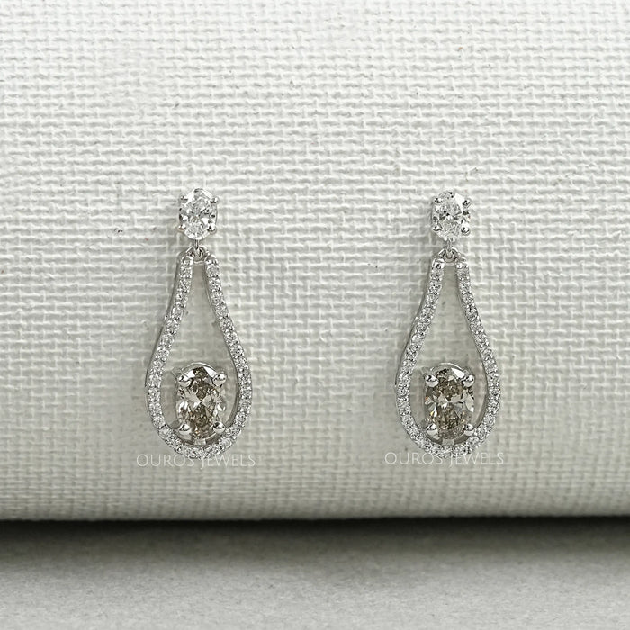 Diamond Layered Teardrop Dangle Earrings Earrings