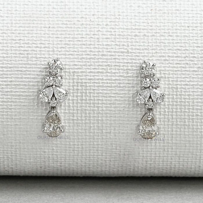 Olive Pear Lab Grown Diamond Drop Earrings Earrings
