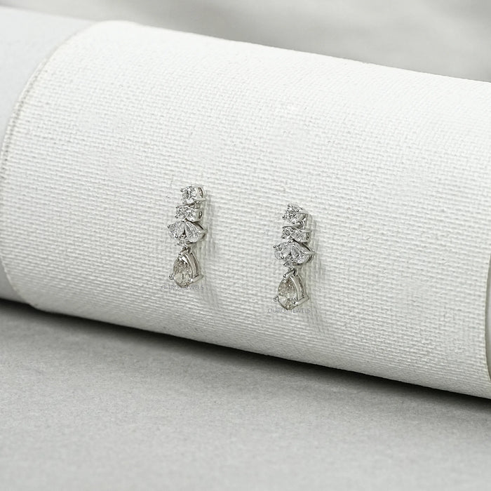 Olive Pear Lab Grown Diamond Drop Earrings Earrings